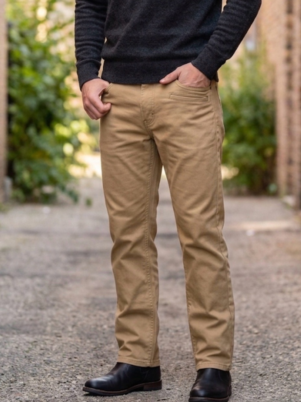 Men's David Bitton Buffalo Tan Casual Pants